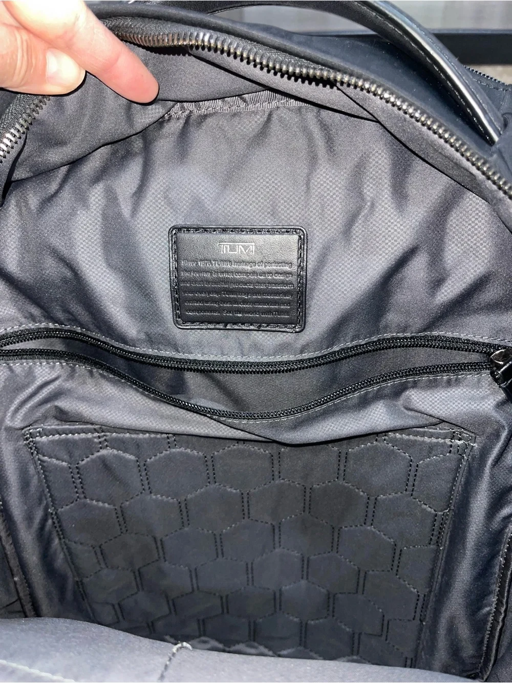 Tumi Harrison Warren Backpack Black Leather/Nylon Unisex. Branded